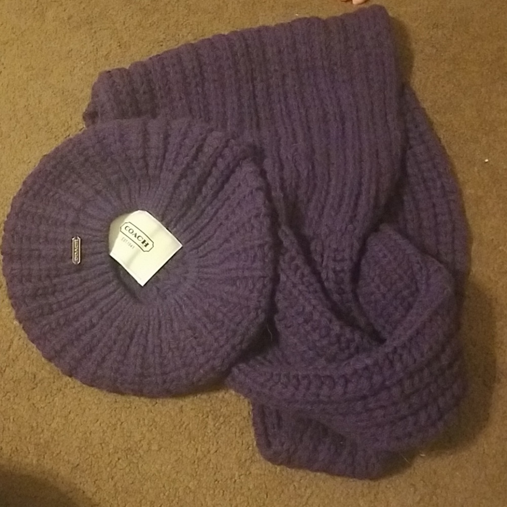 Coach matching hat and infinity scarf